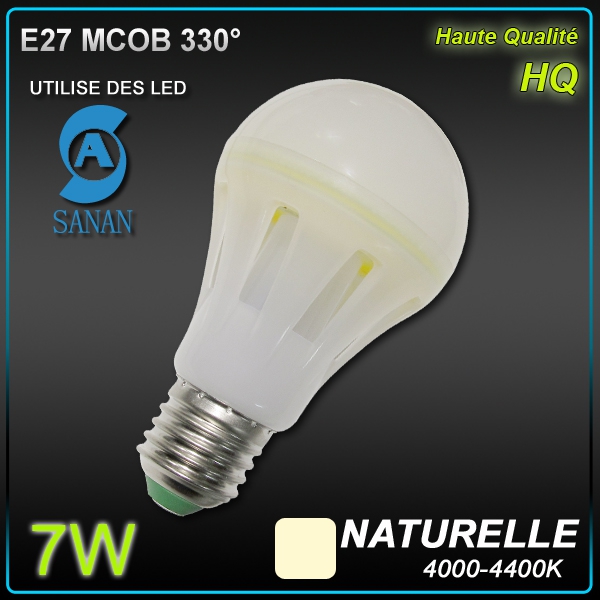 Ampoule E27 COB 7W SANAN 4200K 330° 700Lm