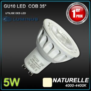 Ampoule GU10 LED 5W COB LUMINUS 35° NEUTRE
