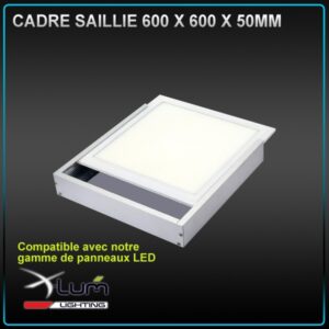 CADRE DALLE SAILLIE 600x600x5 LAQUE BLANC POUR DALLE LED