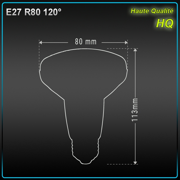 Ampoule E27 R80 11W NEUTRE 120° NON VARIABLE – Image 2