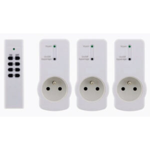 Pack de 3 prises sans fil télécommandées + télécommande