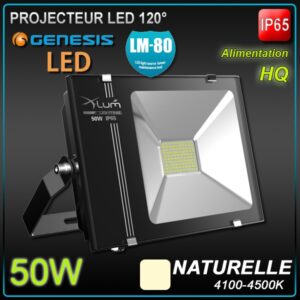PROJECTEUR LED 50W 4500K 120° 230V 5620Lm BLACK