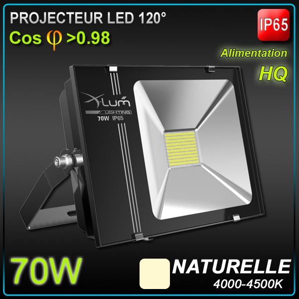 PROJECTEUR LED 80W 4500K 120° 230V 8340Lm BLACK